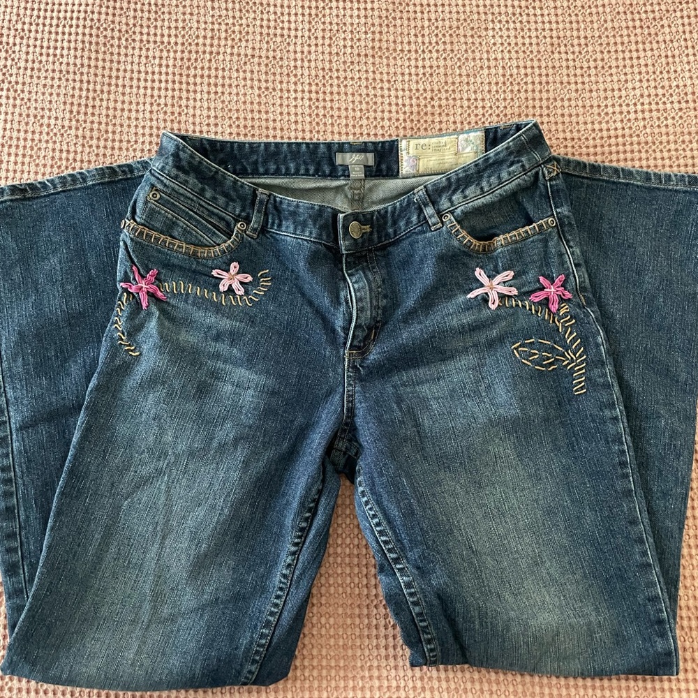 Vintage embroidered J Jill bootcut jeans